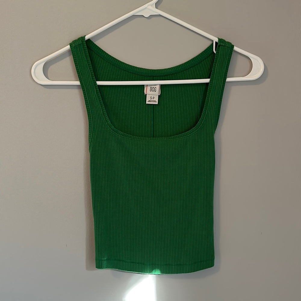 green tank top
